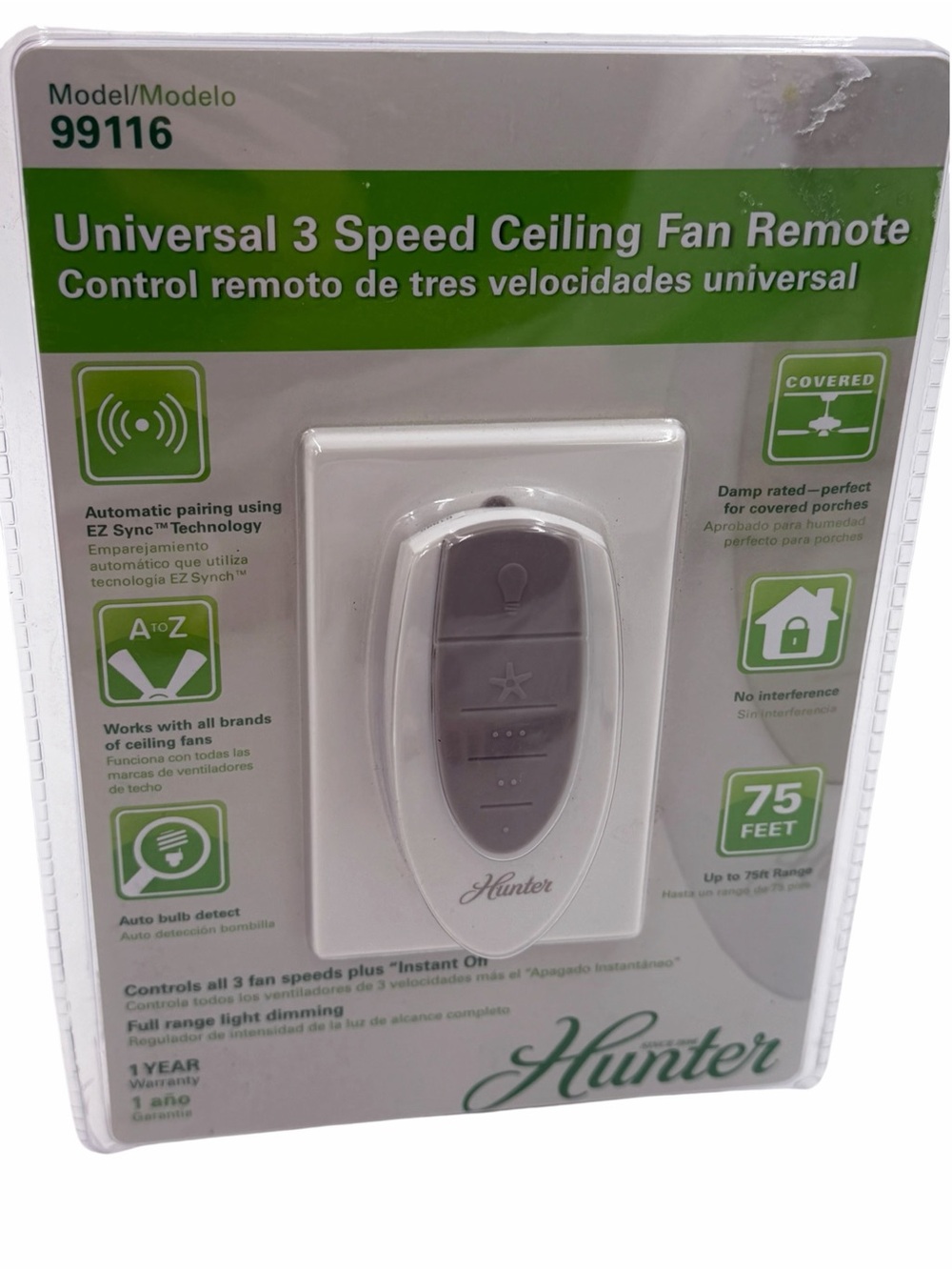 Brand New Sealed Hunter 99116 Universal 3 Speed Ceiling Fan Remote, new sealed,